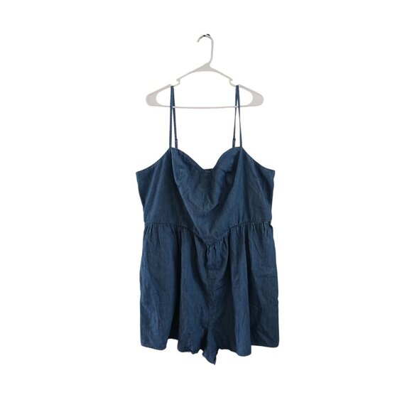 Old Navy Romper  Womens 3X Blue Chambray Denim Sleeveless Boho 90s/Y2K Revival - Picture 1 of 6